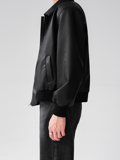 [HOHO] Dumb black leather jacket st1523