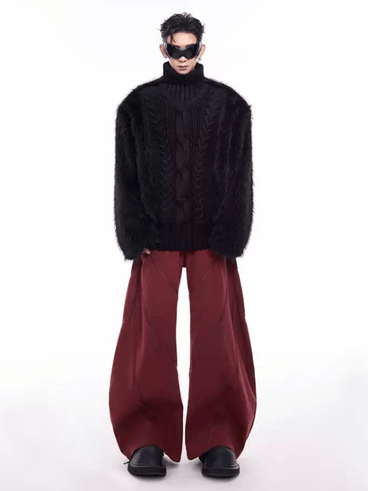 [STARTEXCEEDEND] Fur turtleneck sweater st2795