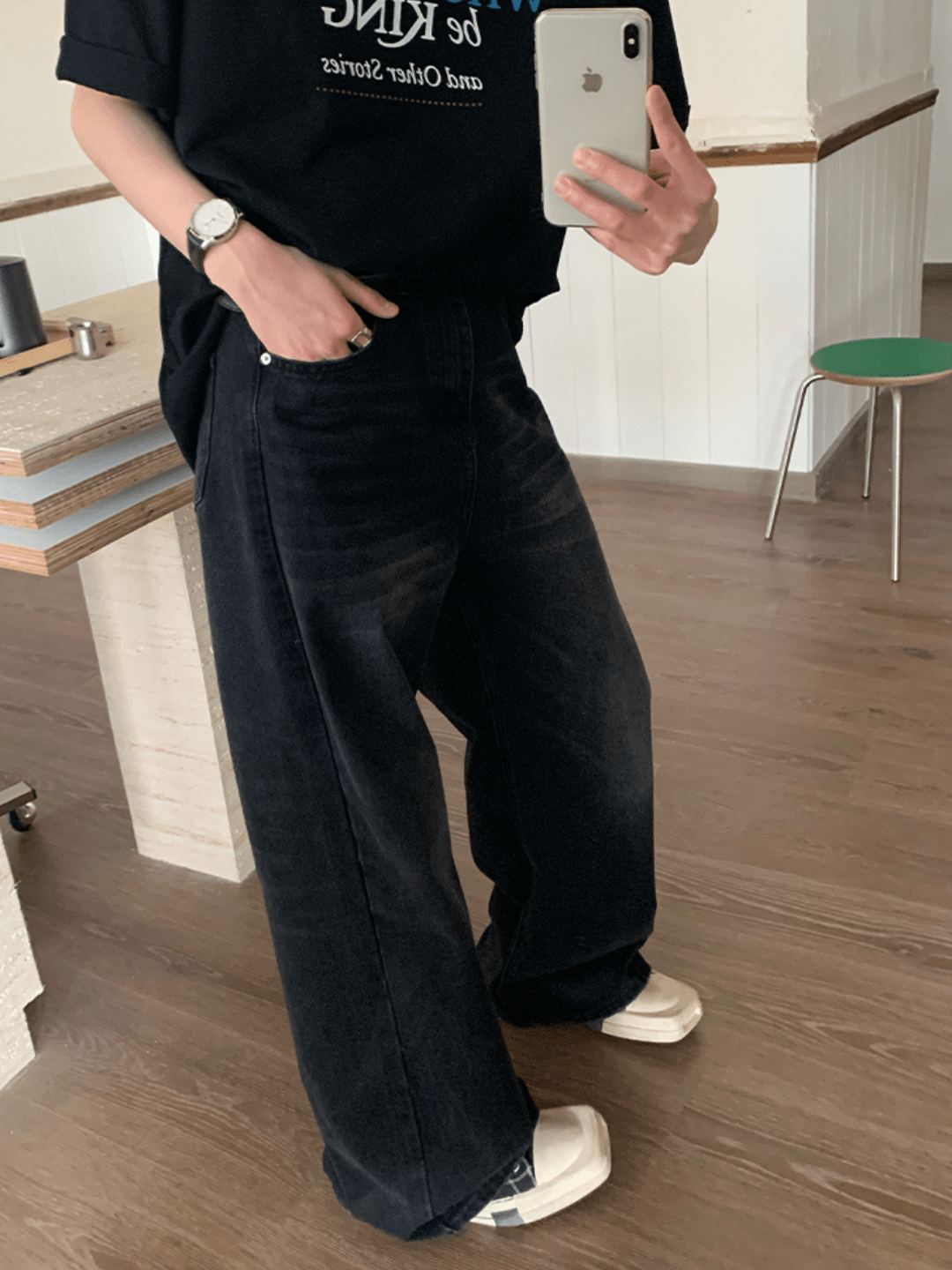 [ONELYC1NS] Whiskered Denim Pants st2095