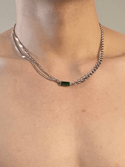 square green diamond necklace ST2295