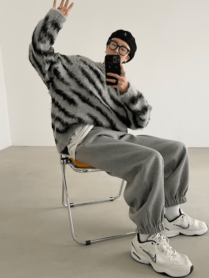 [XXXHOT] Zebra Pattern Mohair Sweater ST1540