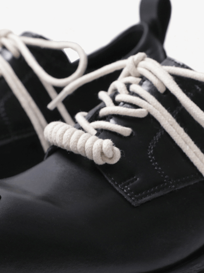 leather square head lace-up Derby shoes st1896