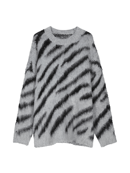 [XXXHOT] Zebra Pattern Mohair Sweater ST1540