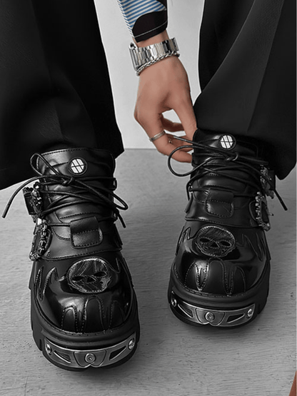 Punk Metal Leather Shoes st1643