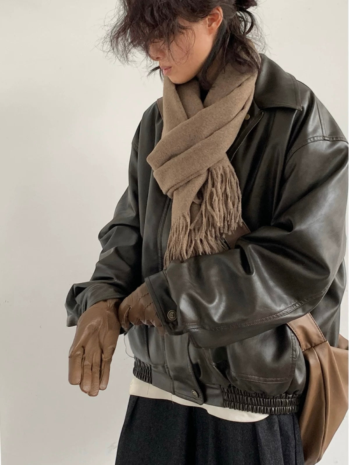 [Jiwuus] FAUX CASHMERE MUFFLER st2053