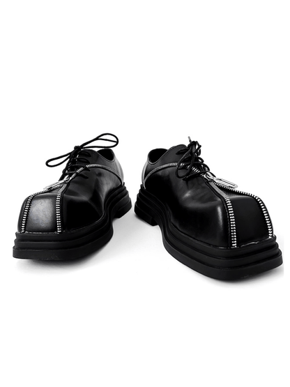 Square head leather shoes st2123