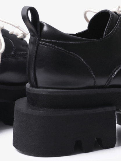 leather square head lace-up Derby shoes st1896