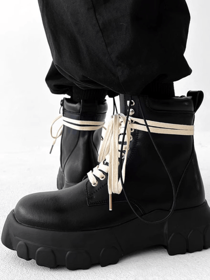 British style leather zipper shoes st1893