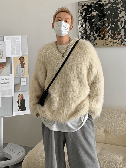 [HOZI] Round Fur Knit st1535