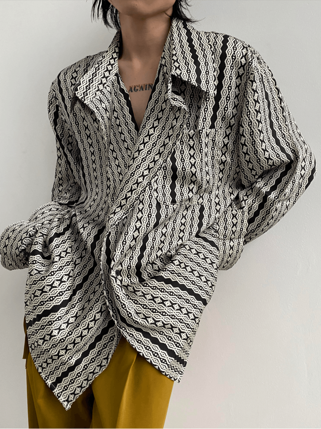 [GENESISBOY] silk drape loose shirt st1310