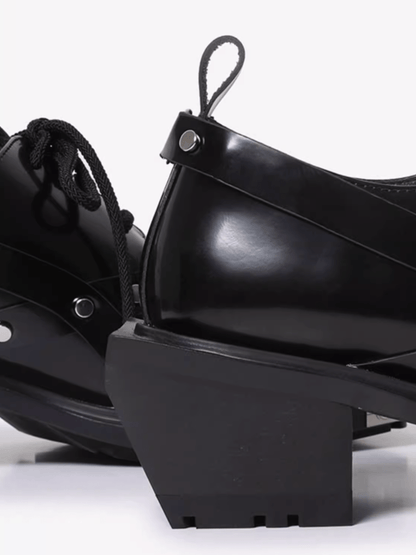 Square Toe Derby Leather Shoes st2046