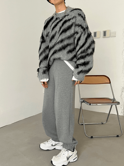 [XXXHOT] Zebra Pattern Mohair Sweater ST1540