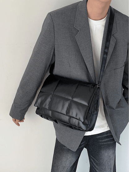 silk filling leather crossbody messenger bag st1867
