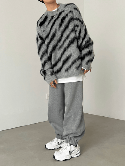 [XXXHOT] Zebra Pattern Mohair Sweater ST1540