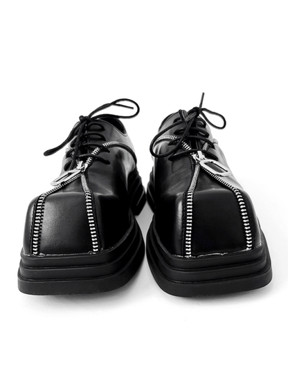 Square head leather shoes st2123
