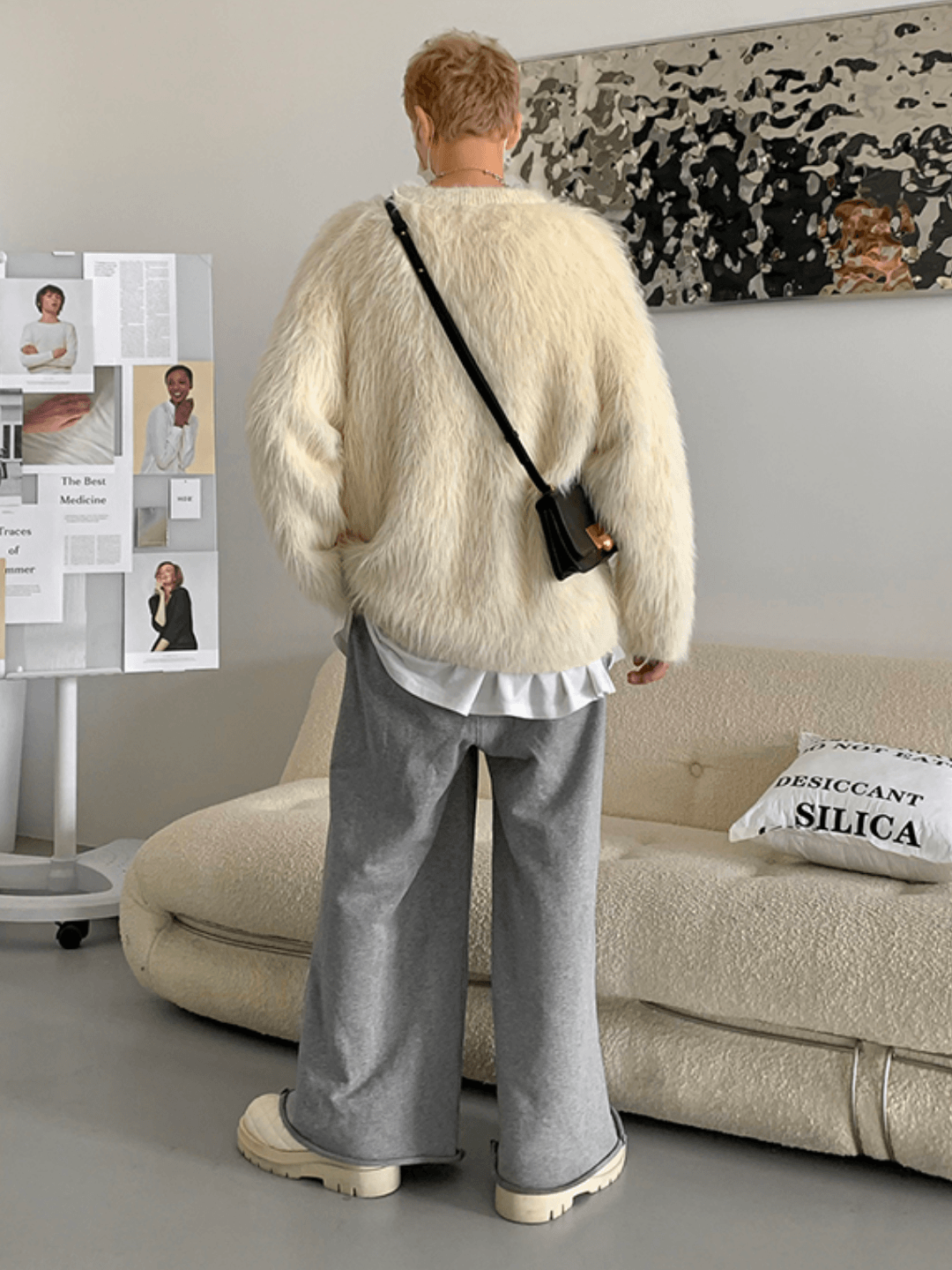 [HOZI] Round Fur Knit st1535