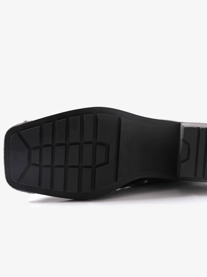Square Toe Derby Leather Shoes st2046