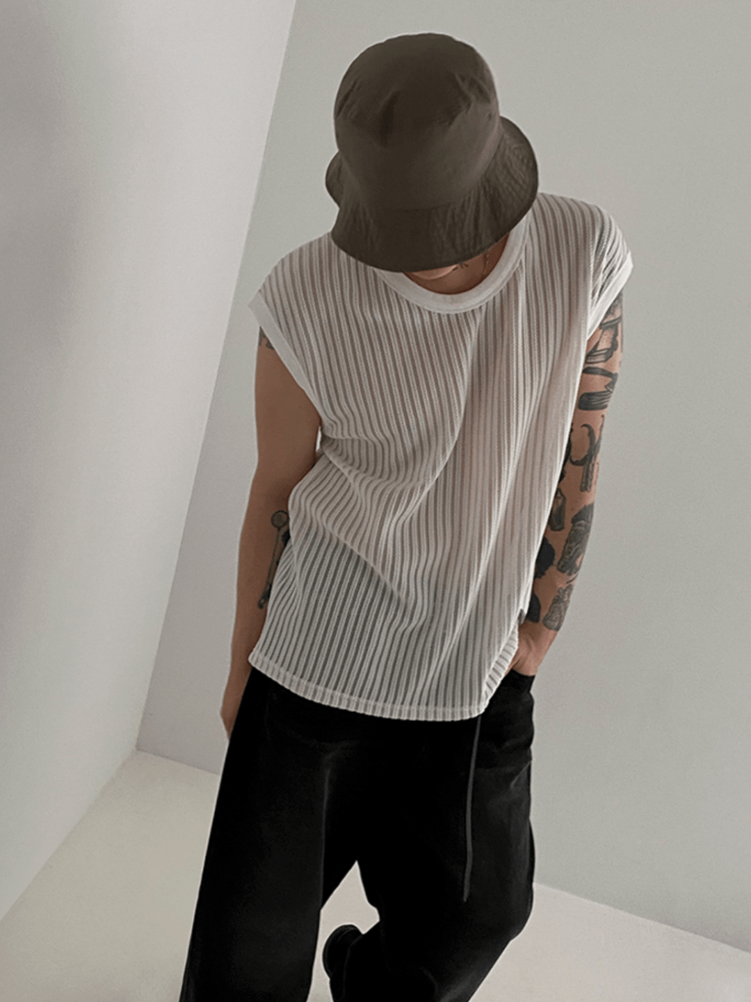 [MRCYC] Round Neck Sleeveless T-shirt st1679