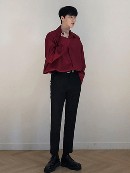 [DAVID&ME] Handsome Ice Silk Shirt st1197