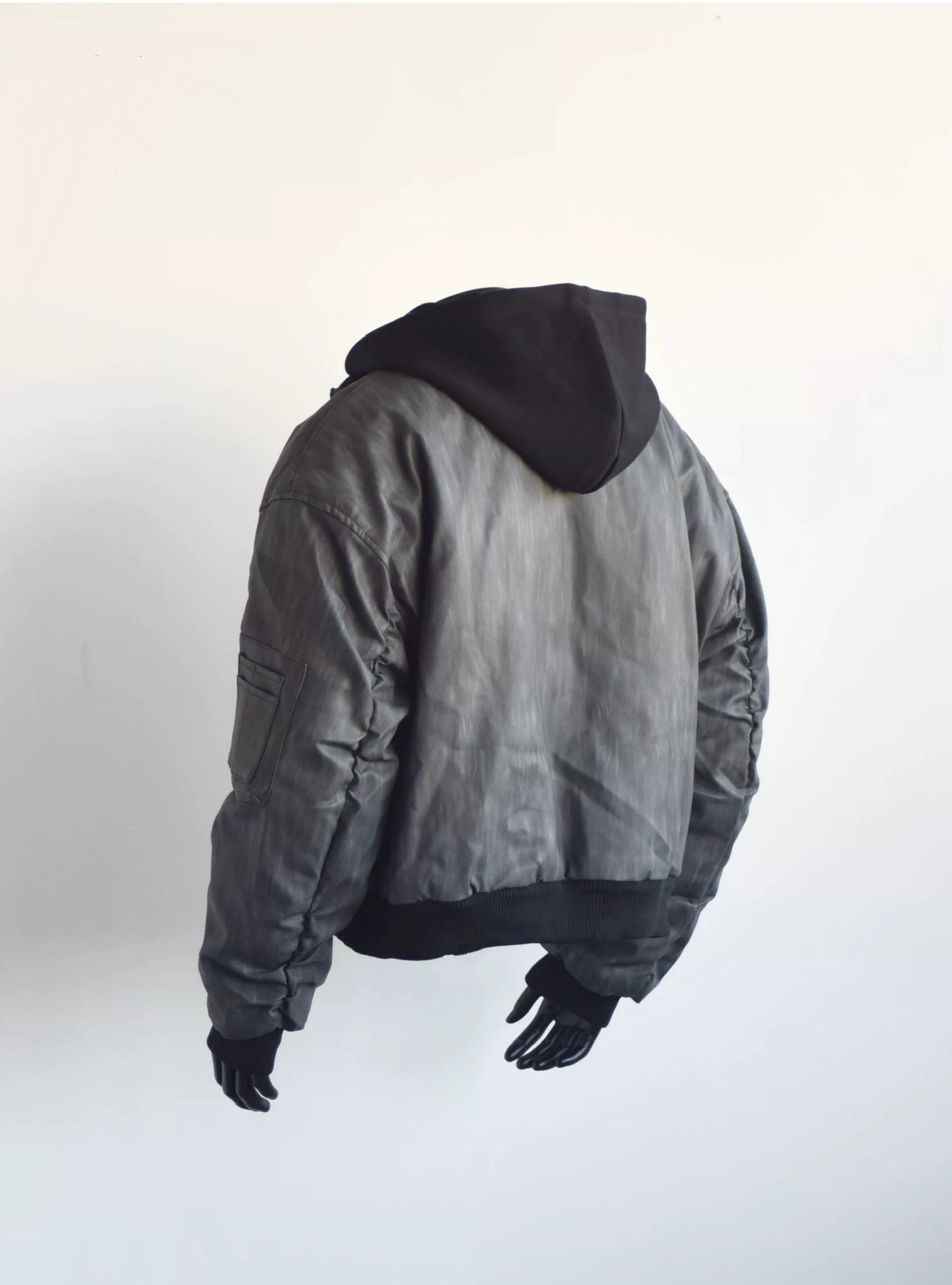 [HFB] DOUBLE-LAYER HOODED BOMBER JACKET st4010
