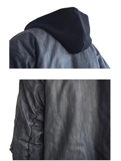 [HFB] DOUBLE-LAYER HOODED BOMBER JACKET st4010