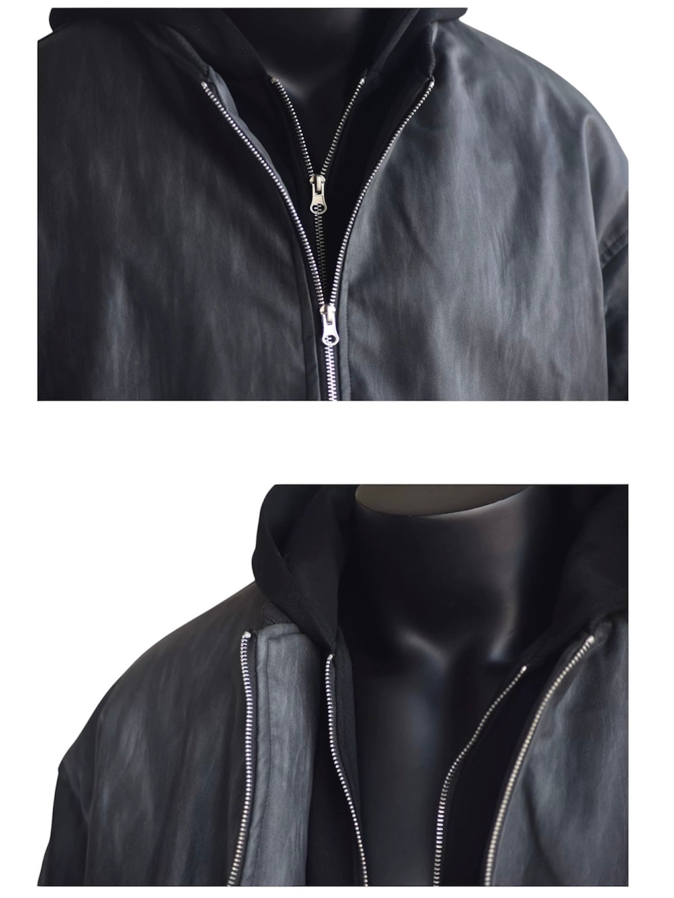 [HFB] DOUBLE-LAYER HOODED BOMBER JACKET st4010