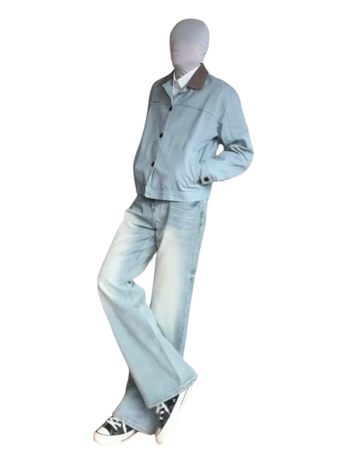 [Hualun] VINTAGE FLARE DRAPE JEANS st5036