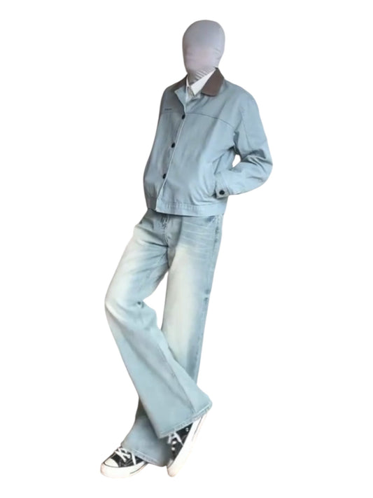 [Hualun] VINTAGE FLARE DRAPE JEANS st5036