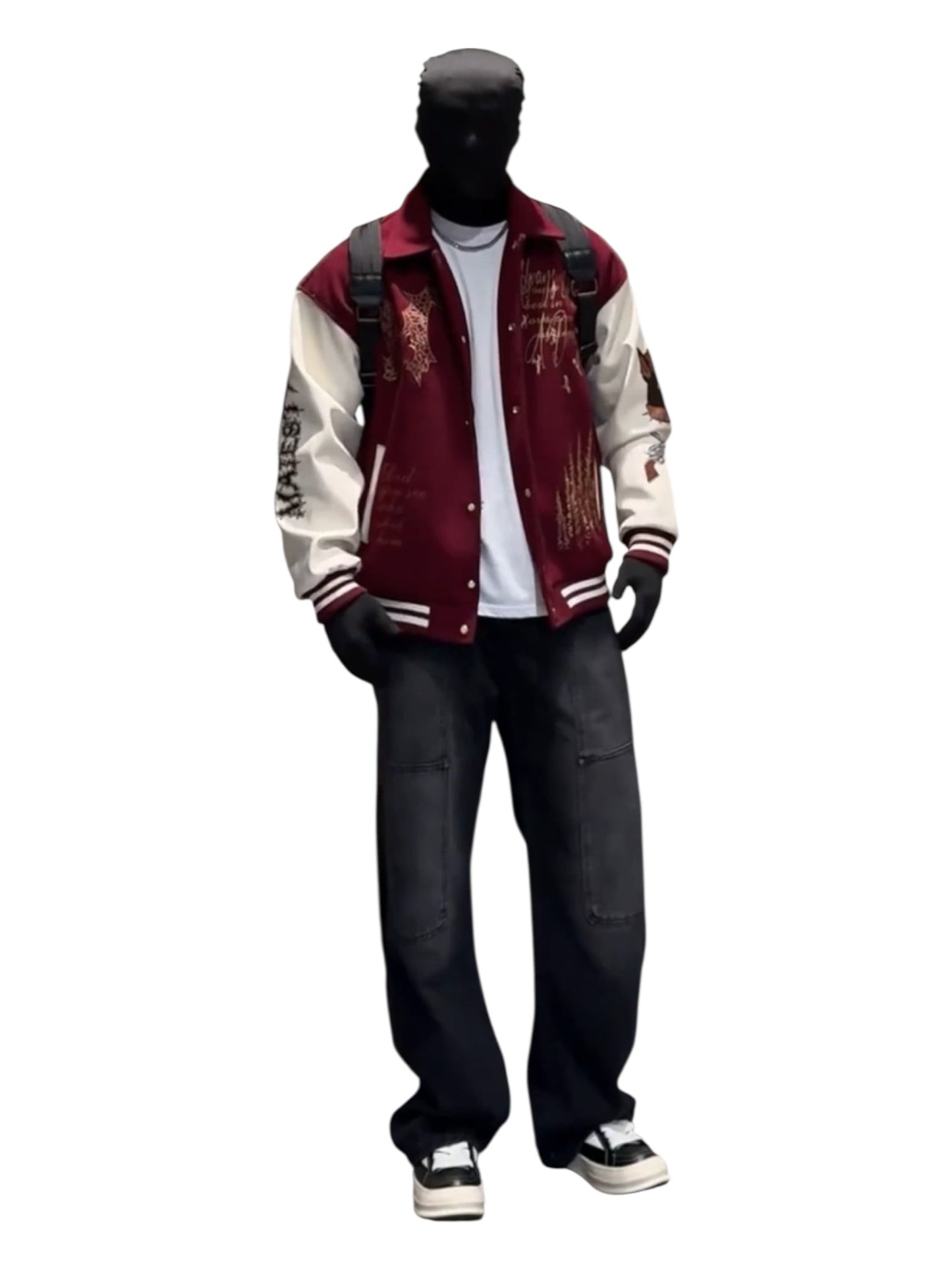 [W.K] PATCHED VARSITY EMBROIDERED JACKET st5030