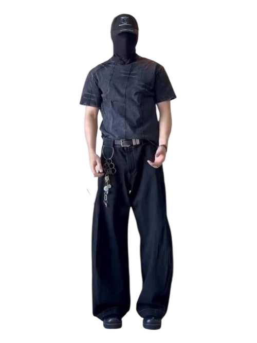 [ISIETS] DECONSTRUCTED WASHED T-SHIRT st5028