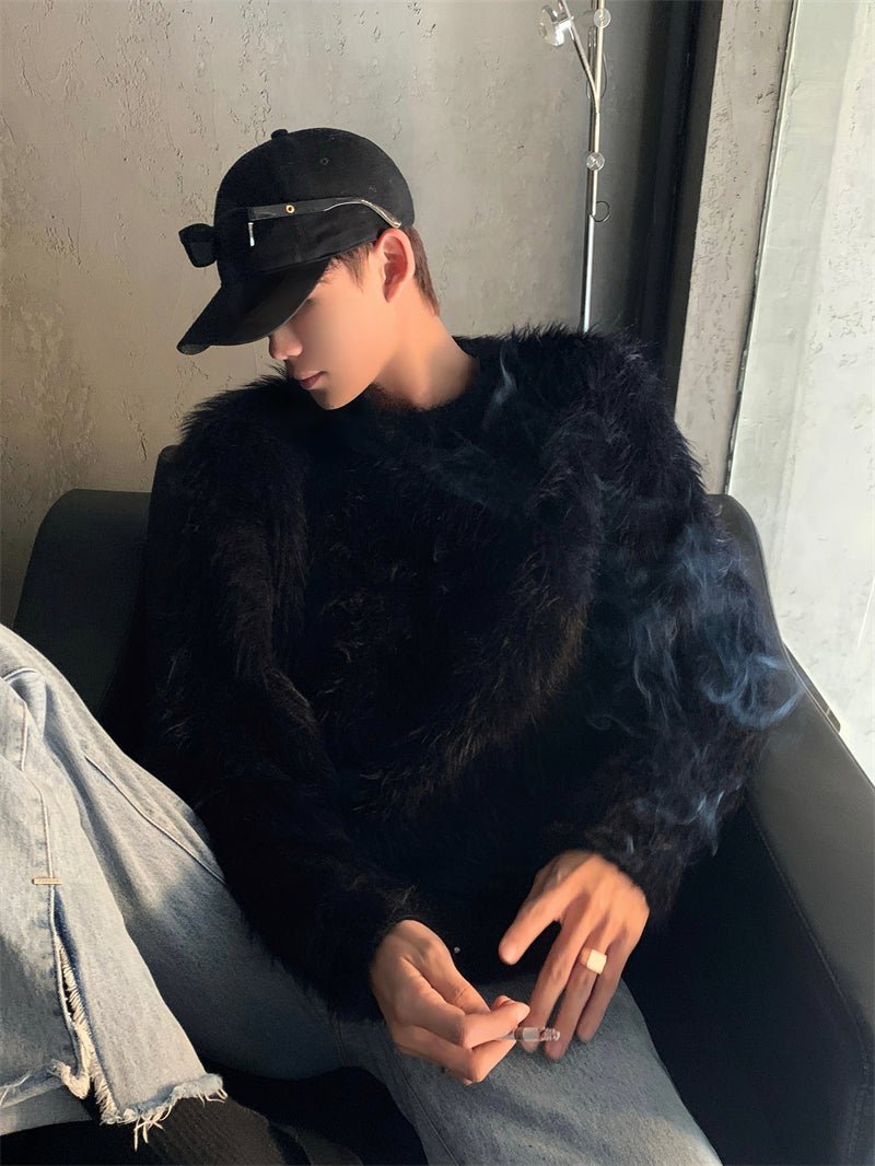 [HOZI] Round Fur Knit st1535