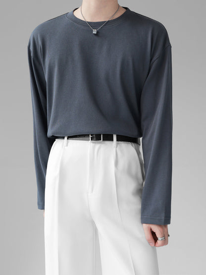 [HOHO] Self-made high-end drape solid color T-shirt ST1750