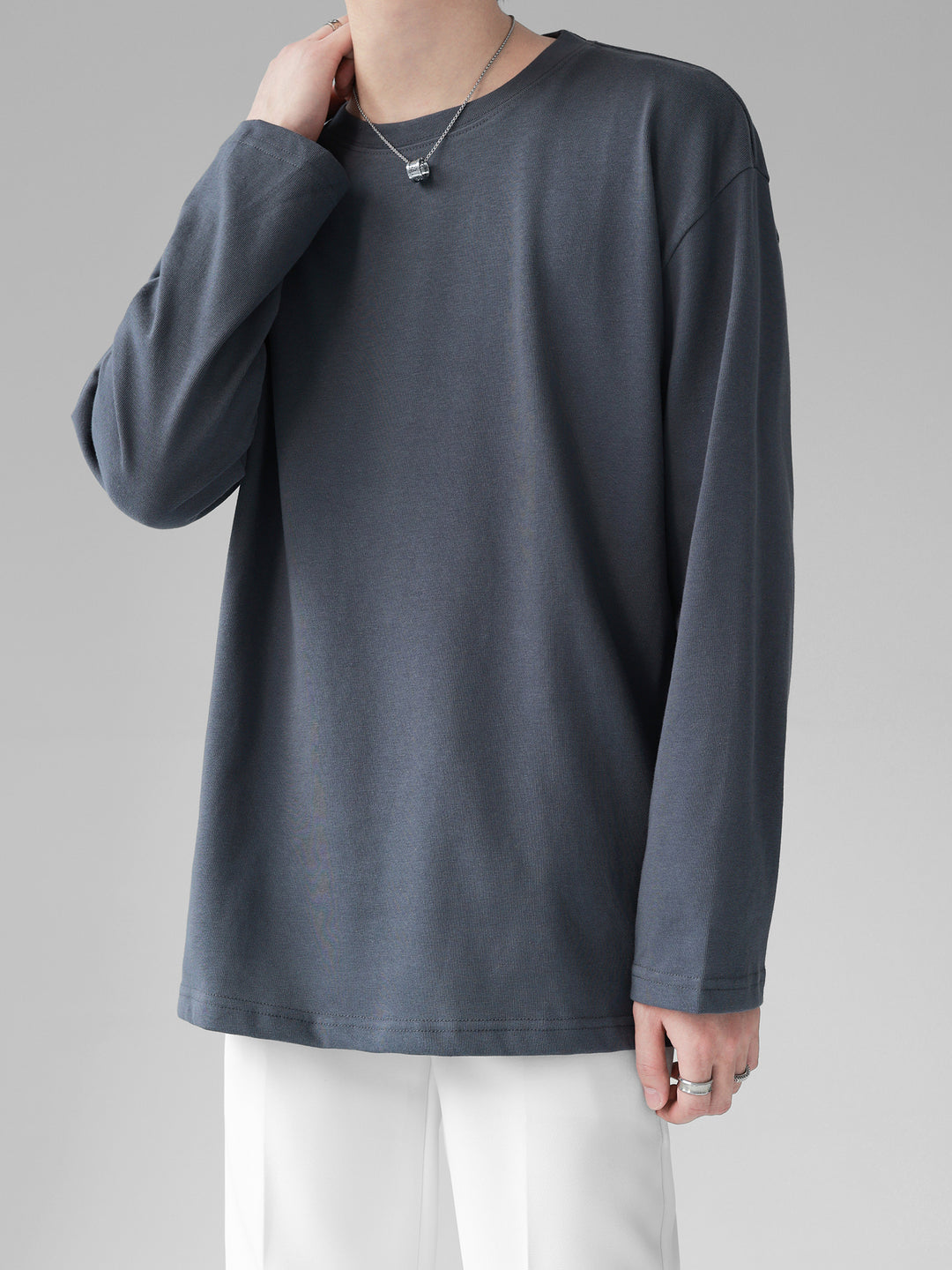 [HOHO] Self-made high-end drape solid color T-shirt ST1750