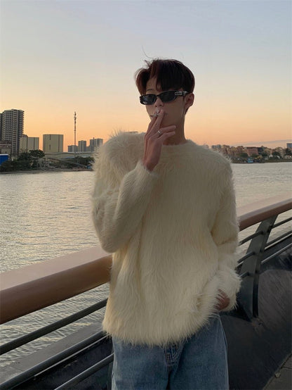 [HOZI] Round Fur Knit st1535