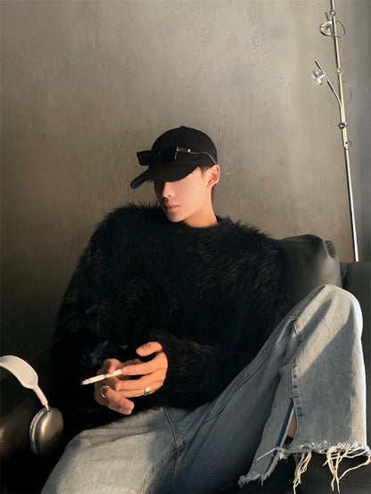 [HOZI] Round Fur Knit st1535