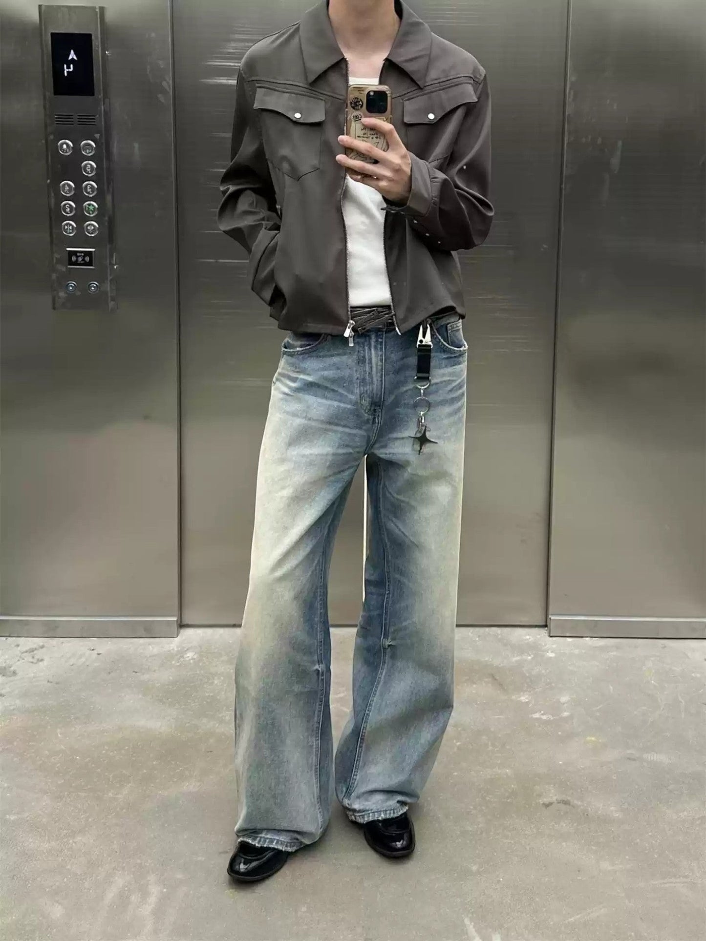 [TBR] WASHED A-CUT JEANS st5026