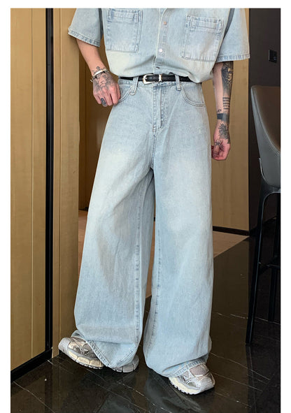 [CUIBUJU] Niche made washed denim set up st1720