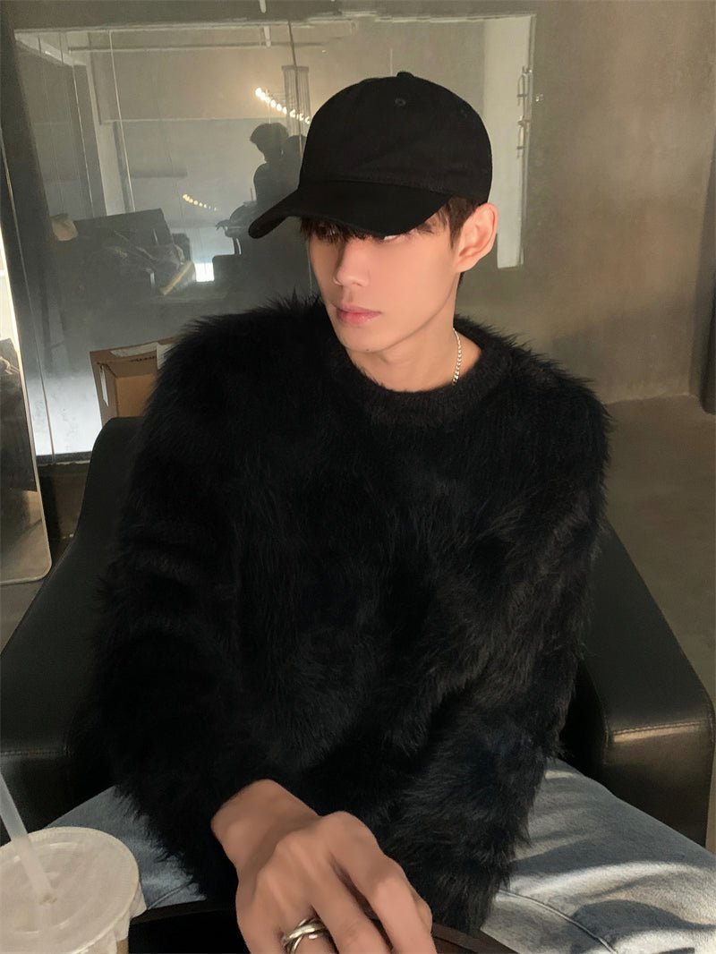 [HOZI] Round Fur Knit st1535