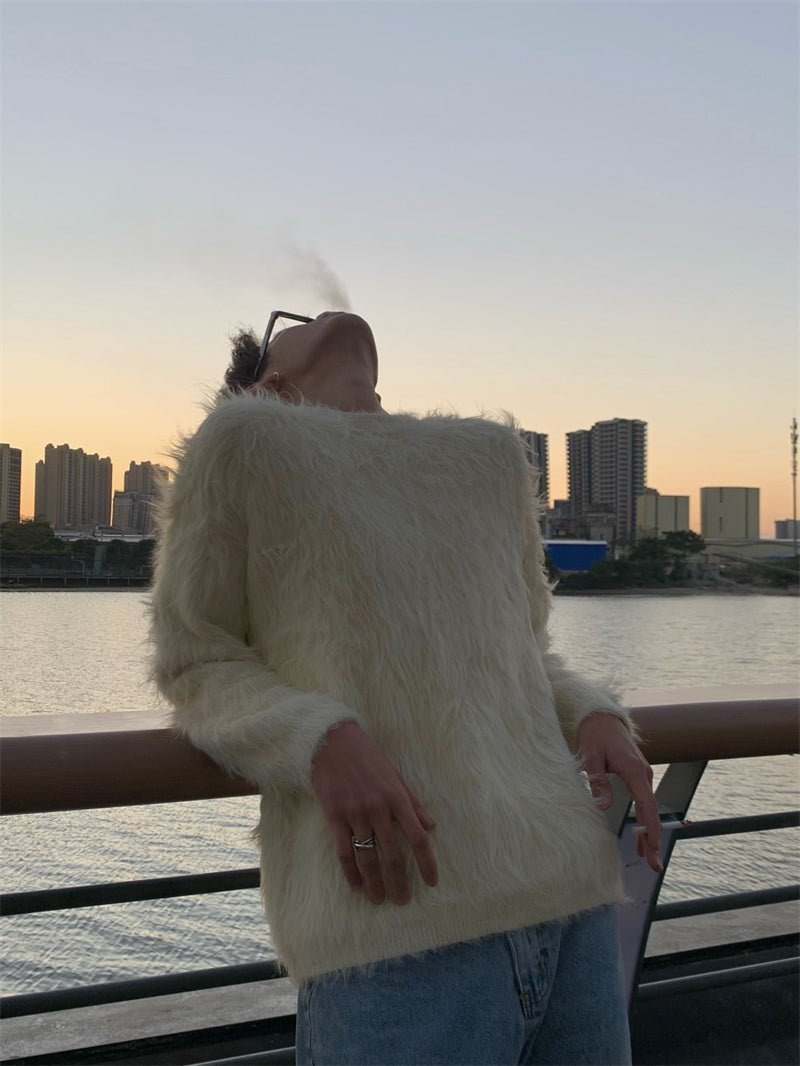 [HOZI] Round Fur Knit st1535