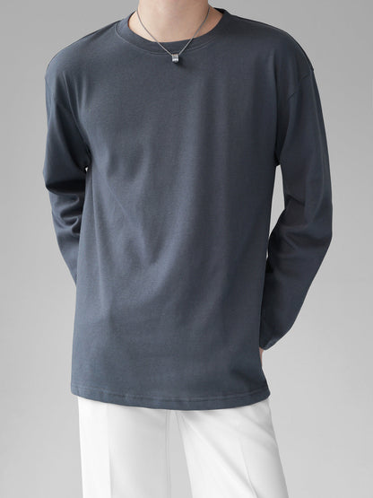 [HOHO] Self-made high-end drape solid color T-shirt ST1750