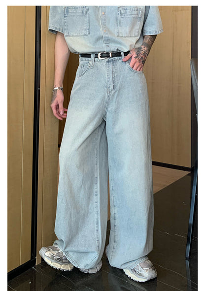 [CUIBUJU] Niche made washed denim set up st1720