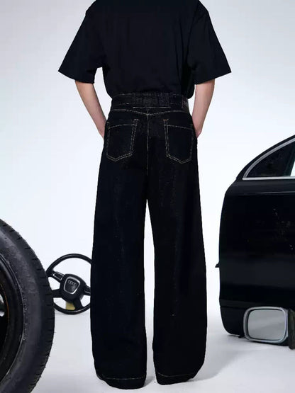 [ROGIC] BAGGY TWISTED CUT TROUSERS st5028