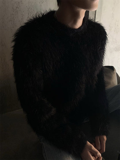 [HOZI] Round Fur Knit st1535