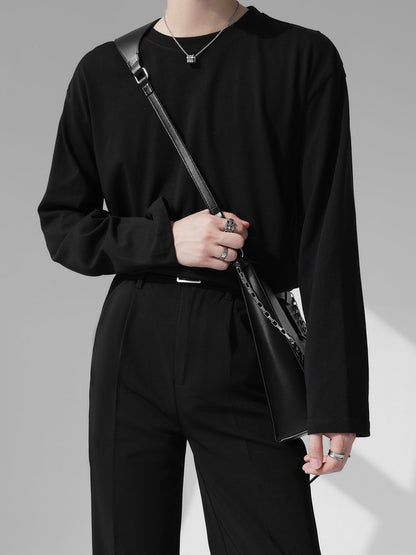 [HOHO] Self-made high-end drape solid color T-shirt ST1750