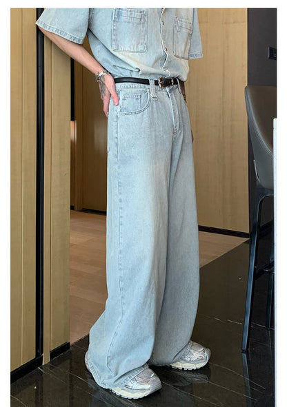 [CUIBUJU] Niche made washed denim set up st1720