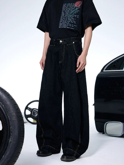[ROGIC] BAGGY TWISTED CUT TROUSERS st5028