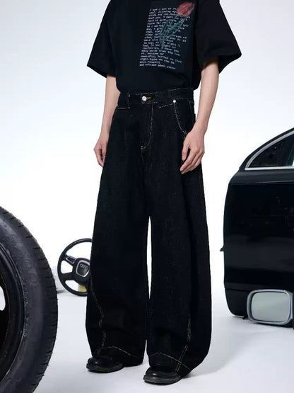 [ROGIC] BAGGY TWISTED CUT TROUSERS st5028