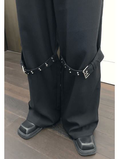 [CUIBUJU] strap design straight suit pants st1755