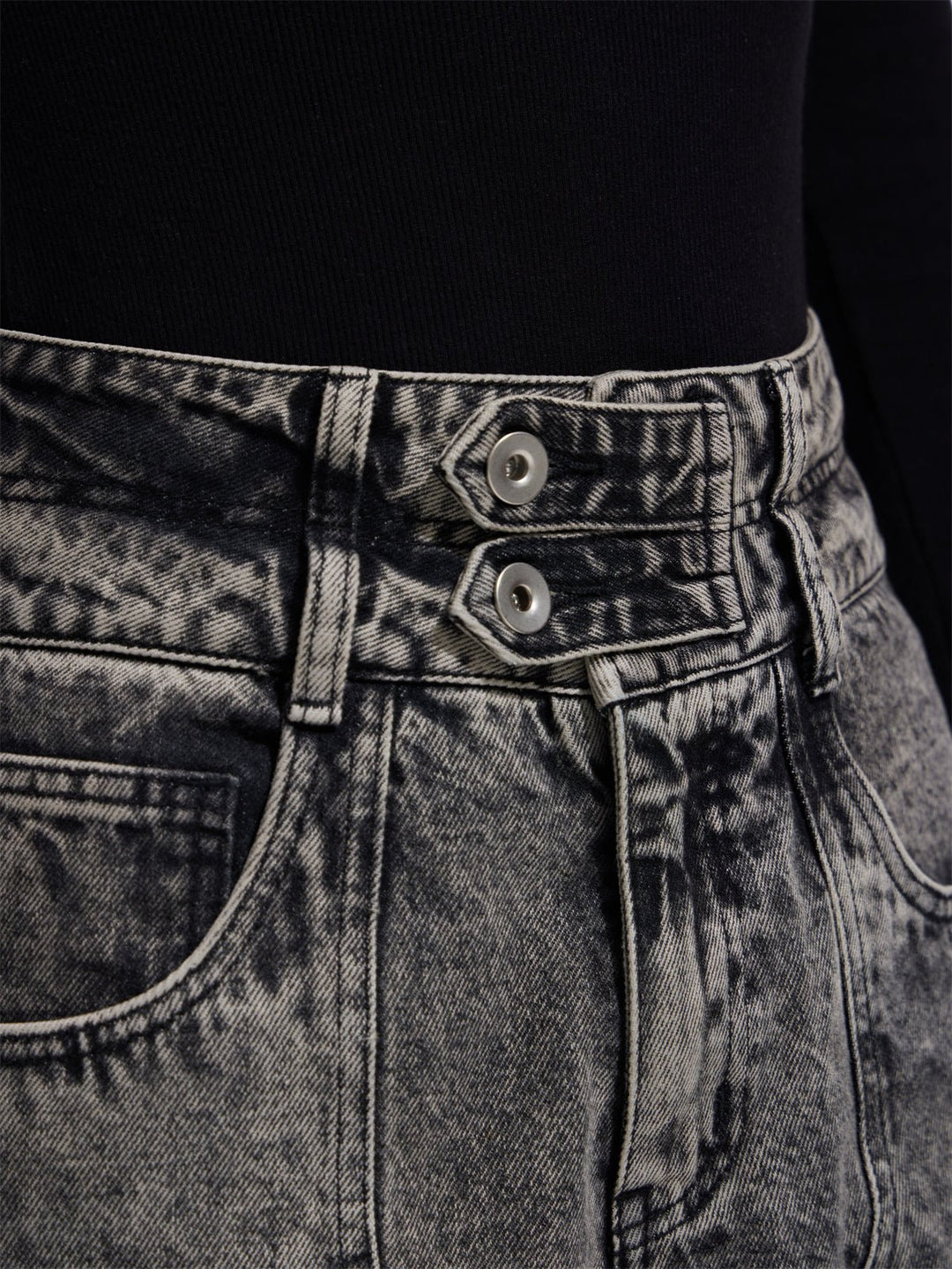 [PEOPLESTYLE] Multi-pocket wide leg casual jeans st2096