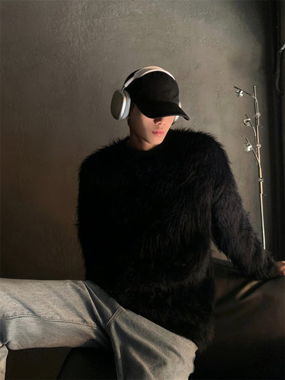 [HOZI] Round Fur Knit st1535